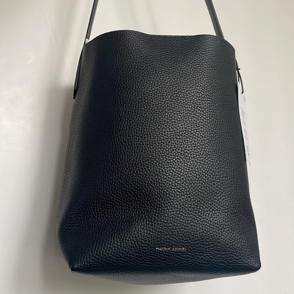 BLACK Mansur Gavriel Small Everyday Cabas Tote MANSUR GAVRIEL BLACK CABAS TOTE - Picture 2 of 6